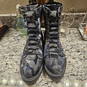 Camouflage Combat & Moto Boots
